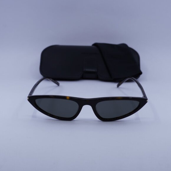 Saint Laurent SL703 002 Cat Eye Sunglasses - Dark Havana/Grey - Picture 2 of 10